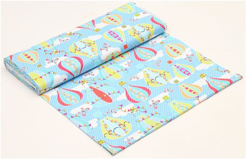 blue dotted hot air balloon fabric Timeless Treasures 3