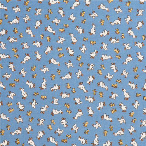blauer Enten Tier Stoff von Robert Kaufman USA 2