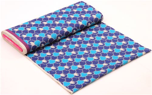 blue echino arc canvas fabric bird wave fish scale - modeS4u