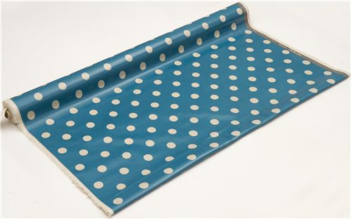 blue echino polka dot laminate fabric maruco 3