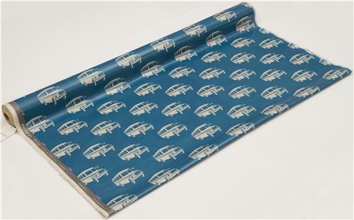 blue echino retro bus laminate fabric bonnet bus 3
