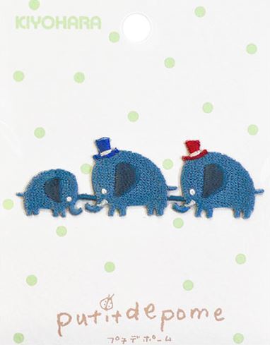blue elephant with red blue hat iron-on transfer sheet 1