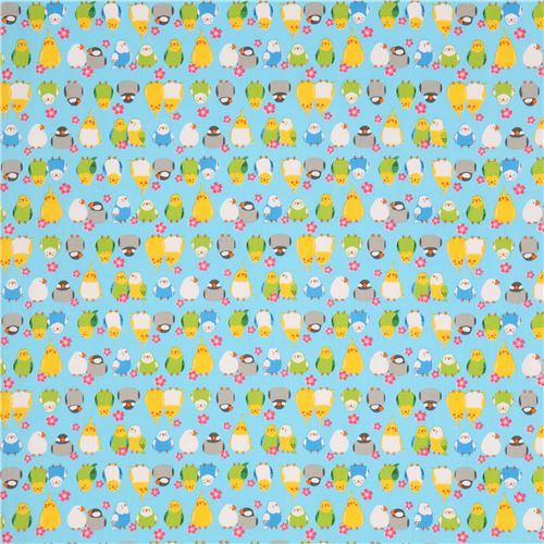 blue fabric cute colorful green yellow bird animal from Japan - modeS4u