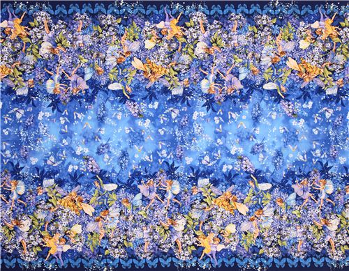 blue fairy tale fabric Michael Miller Dusk fairies border 3