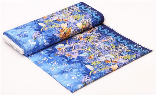blue fairy tale fabric Michael Miller Dusk fairies border 4