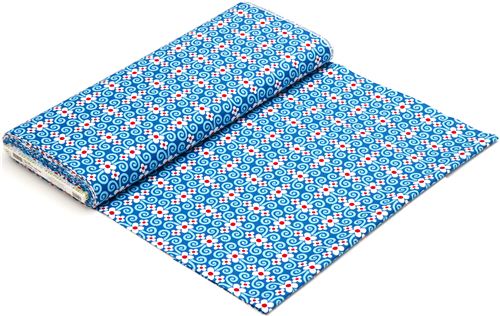 blauer Blumen Bio-Stoff mit wei�en Bl�ten von Robert Kaufman 3