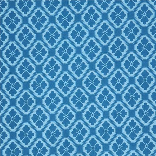 blue flower ornament fabric Obi by Michael Miller USA Fabric by Michael ...