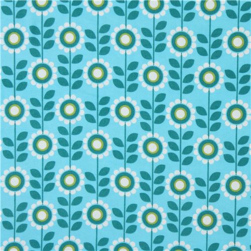 blue flowers flannel fabric by Robert Kaufman 2