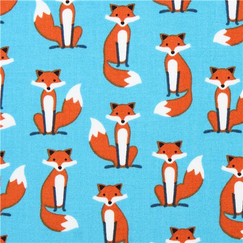 blue fox fabric Robert Kaufman 'Fabulous Foxes' Fabric by Robert ...