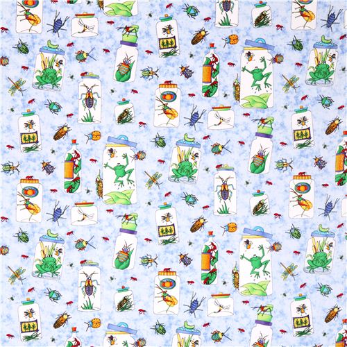 blue frog bug tissu s�rie animaux Bugaboo by Northcott Studio 2