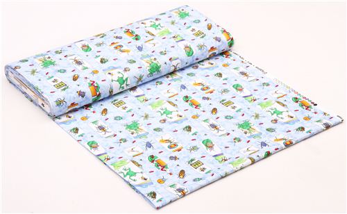 blue frog bug tissu s�rie animaux Bugaboo by Northcott Studio 3