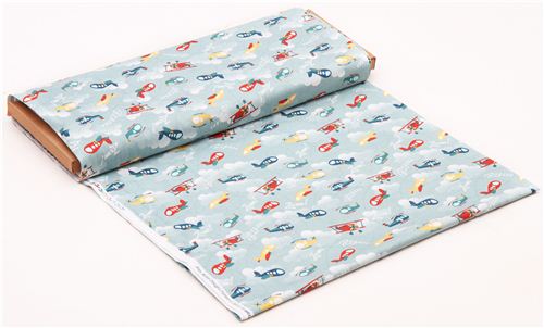 blue-grey airplane fabric Riley Blake Fly Aweigh Fabric by Riley Blake ...