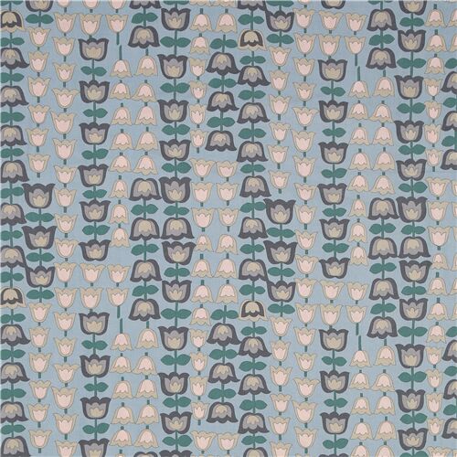blue grey flower fabric A Ghastlies Kelp by Alexander Henry modeS4u