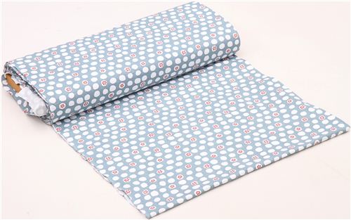 blue-grey polka knit dot organic knit fabric 4