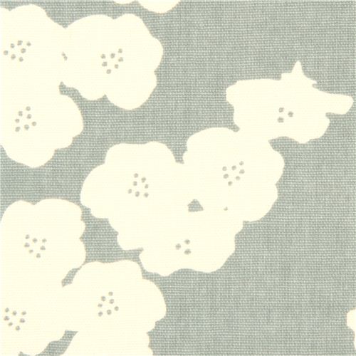 blue-grey poppy flower canvas organic fabric birch USA 1