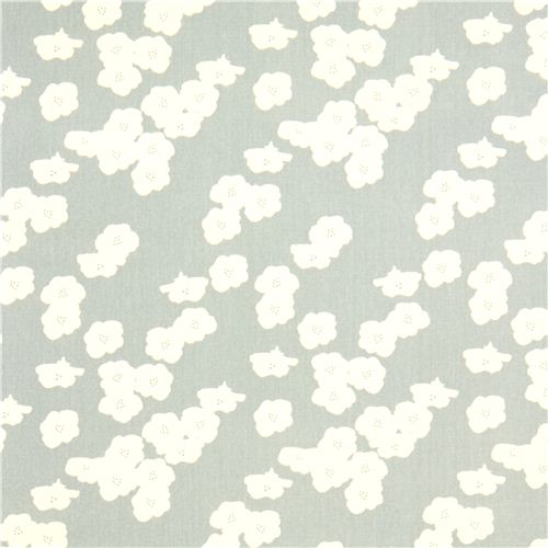 blue-grey poppy flower canvas organic fabric birch USA 2
