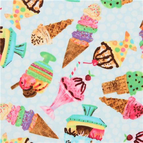 blue ice cream fabric by Timeless Treasures USA - Food Fabric - Fabric ...