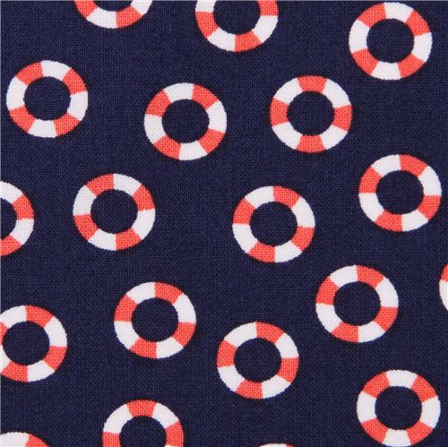 blue maritime lifesaver fabric by Michael Miller Fabric by Michael ...