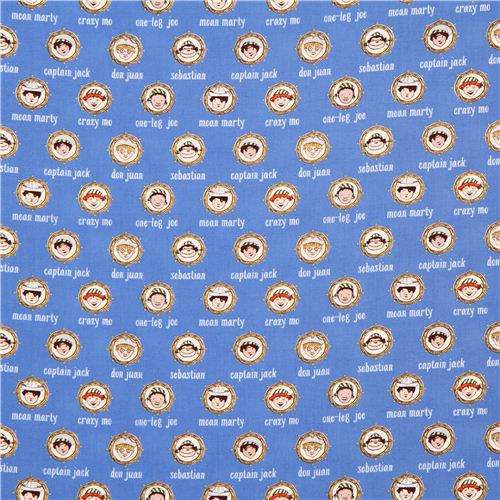 blue maritime pirate crew fabric by Michael Miller 2