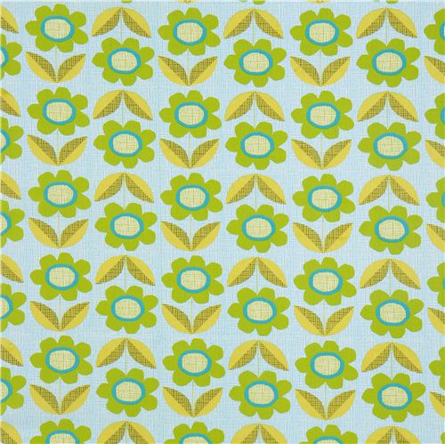 blue monaluna flower organic fabric from the USA 2