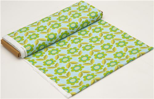blue monaluna flower organic fabric from the USA 3