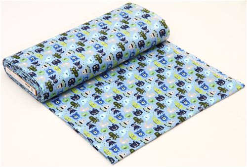 blue monster alien flannel fabric Riley Blake USA 3
