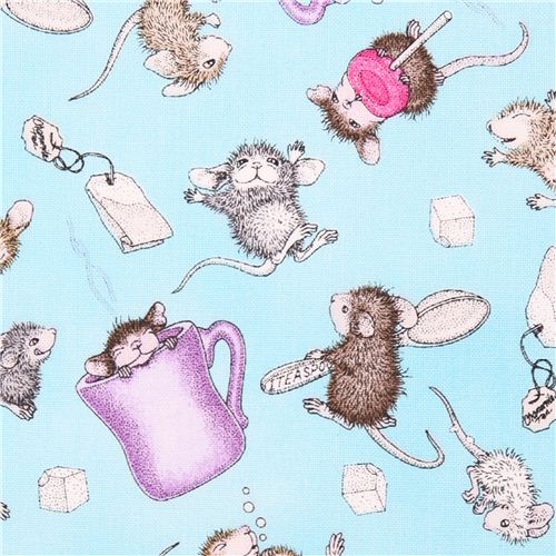 blue mouse rat fabric Kitchen Helpers Quilting Treasures Animal