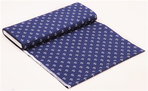 blue navy anchor pattern maritime fabric by Dear Stella USA 5