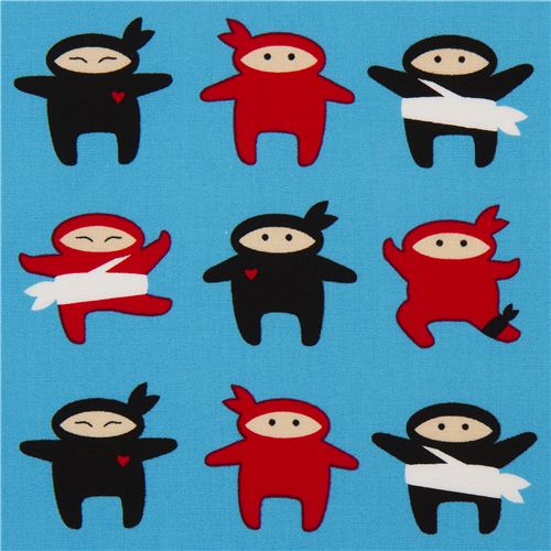 blue ninja fighter fabric Realizzato da Robert Kaufman USA 1