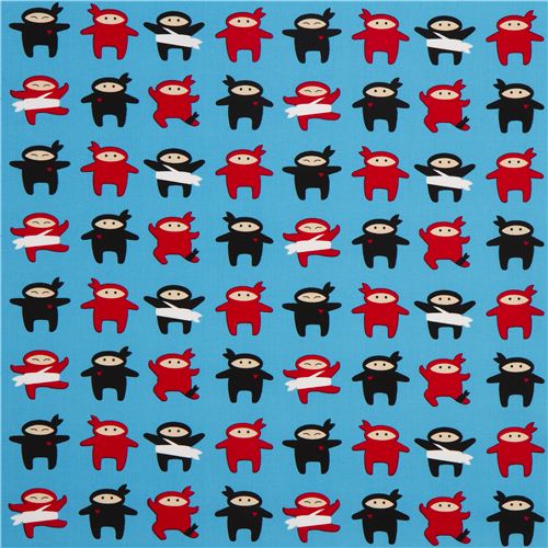 blue ninja fighter fabric Realizzato da Robert Kaufman USA 2