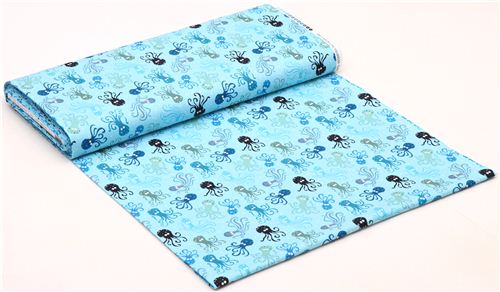 blue octopus animal fabric Timeless Treasures Scuba City - modeS4u