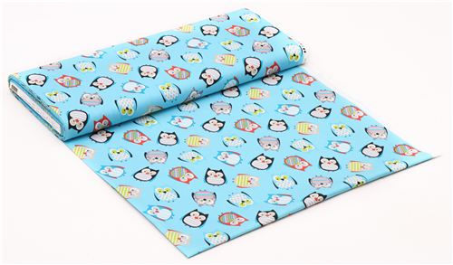 blue owl fabric Woodlot Timeless Treasures 3