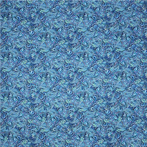 blue paisley pattern fabric Timeless Treasures Packed Paisley 2