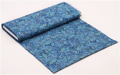 blue paisley pattern fabric Timeless Treasures Packed Paisley 3