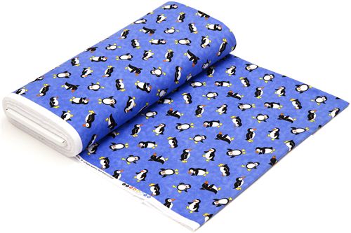 blue penguin flannel fabric by Timeless Treasures USA 3