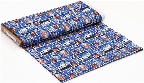 Fat Quarter (50 x 56 cm) - blue police car quilt fabric 3