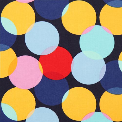 blue polka big dot fabric par Michael Miller 1