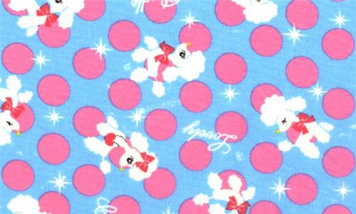 blue poodle dots Japanese fabric Lecien 2