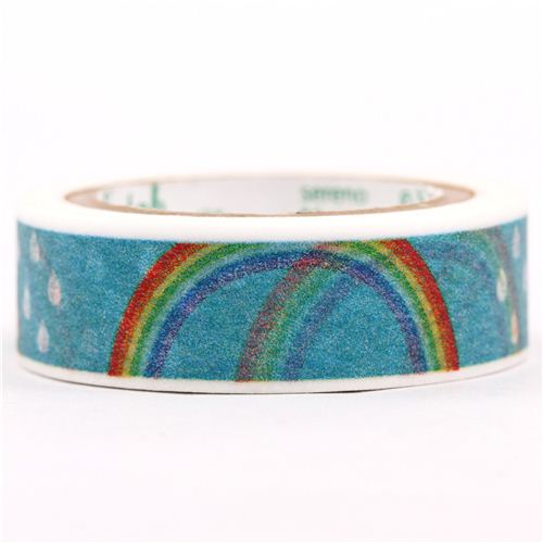 blue rainbow Washi Masking Tape deco tape Shinzi Katoh Japan Washi