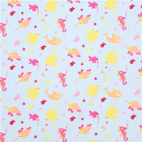 blauer Meeres Tier Stoff von Trans-Pacific Textiles 2