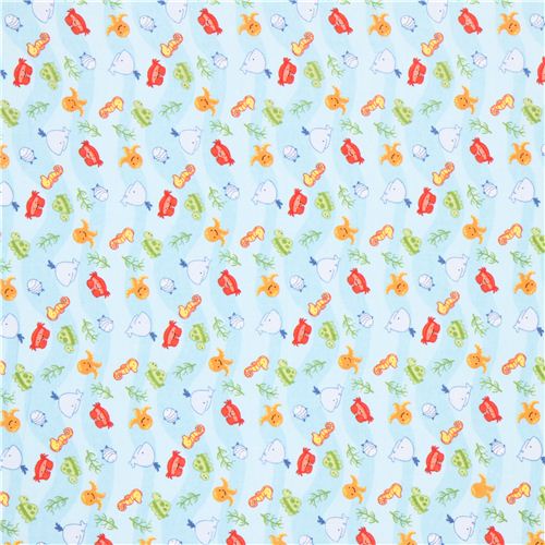 blue sea animals flannel fabric Riley Blake USA Fabric by Riley Blake ...