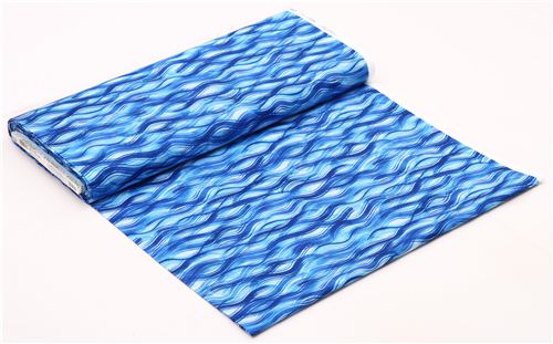 blue sea water waves fabric Robert Kaufman Tropical Reef 3