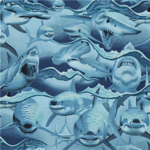 blue shark fabric by Alexander Henry Fabric