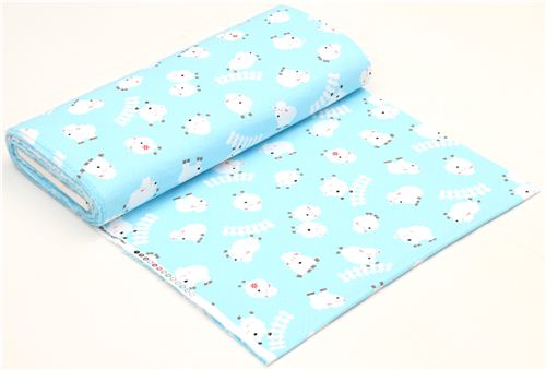 blue sheep animal flannel fabric Timeless Treasures 3