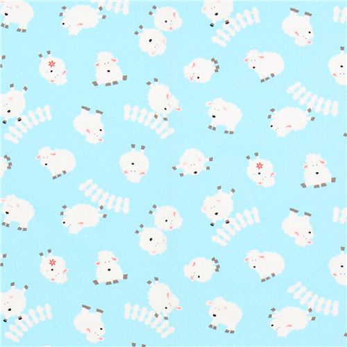 blue sheep fabric dotedTimeless Treasures 2