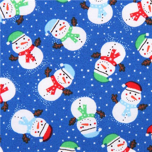 blue snowman winter fabric Timeless Treasures Holiday - Christmas ...