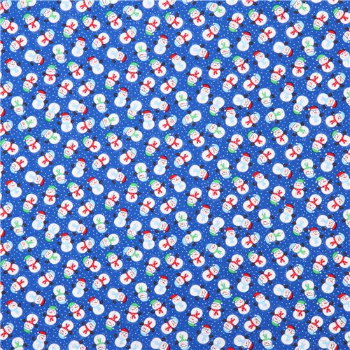 blue snowman winter fabric Timeless Treasures Holiday 2