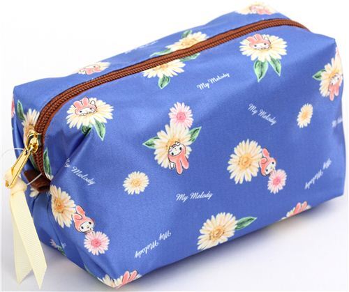 blue soft shiny My Melody flower pencil case by Kamio from Japan - modeS4u