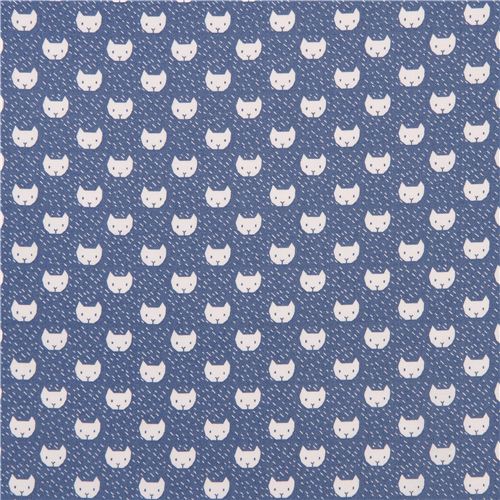 blauer gesprenkelter Katzen Origami Stoff von Dear Stella aus den USA 2