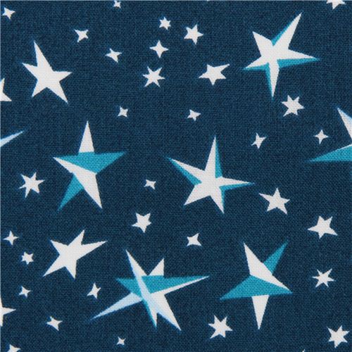 blue star Cloud 9 night sky organic fabric Starry Night - modeS4u